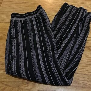 Jessica Simpson Black and Gray Striped Joggers